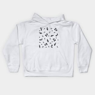 Music Notes Sketch Kids Hoodie